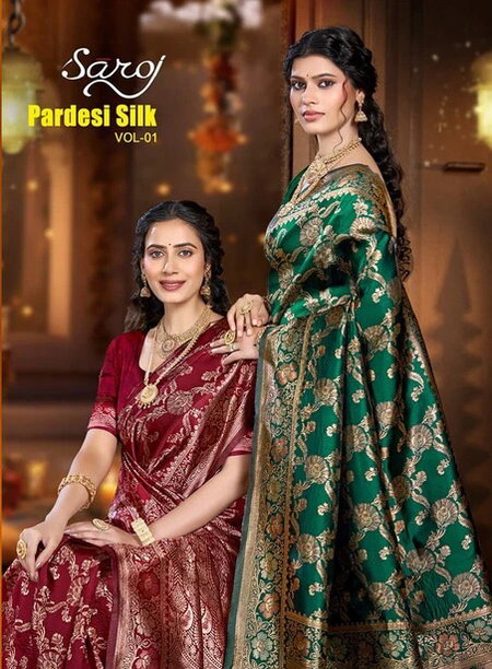 Pardesi Silk Vol 1 By Saroj Lichi Silk Wedding Wear Saree Orders In India
